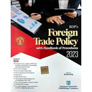 BDP's Foreign Trade Policy with Handbook of Procedures 2023 (FTP) by Anand Garg 